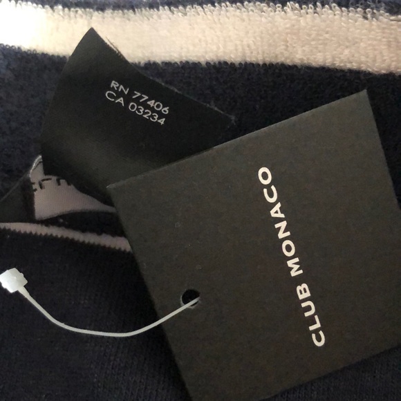 CLUB MONACO (S) Terry Toweling Skirt Jupe Navy Stripe - Picture 3 of 12